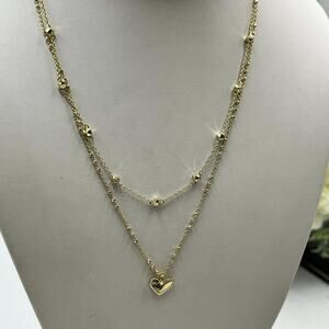Kendra Scott Ari Heart Double Strand Gold Plated Layered Necklace